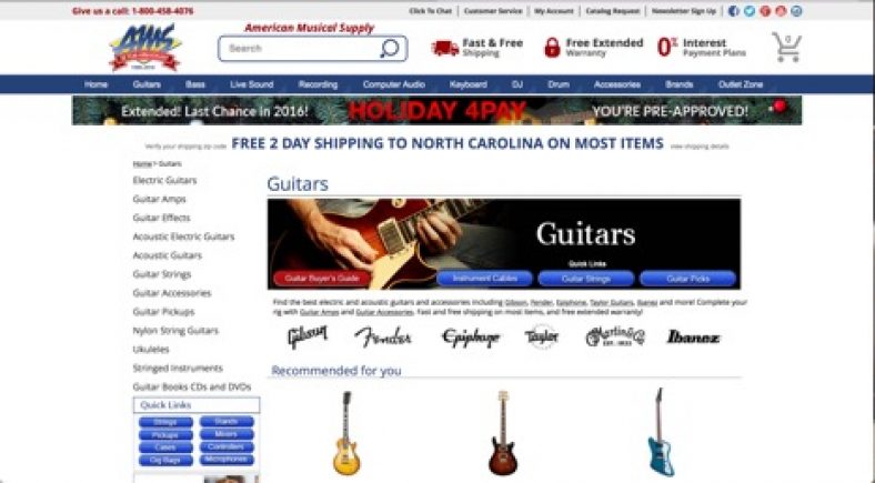 Best Music Instrument Stores Online - GoodSitesLike